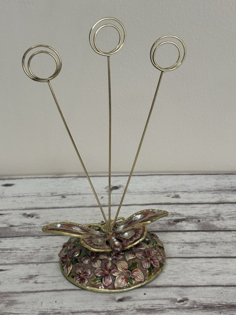 Enamel Cloisonne' Butterfly Photo Card Holder Decorative‎